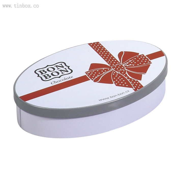 Medium oval chocolate tin Medium oval chocolate tin