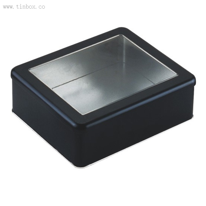 Personalized Cookie Tin with Transparent Lid Personalized Cookie Tin with Transparent Lid