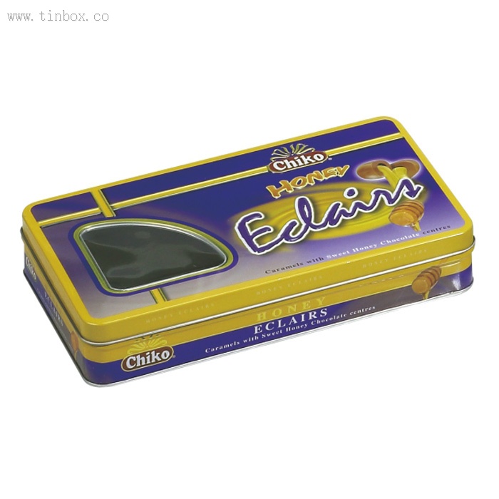 rectangle chocolate tin box with window rectangle chocolate tin box with window