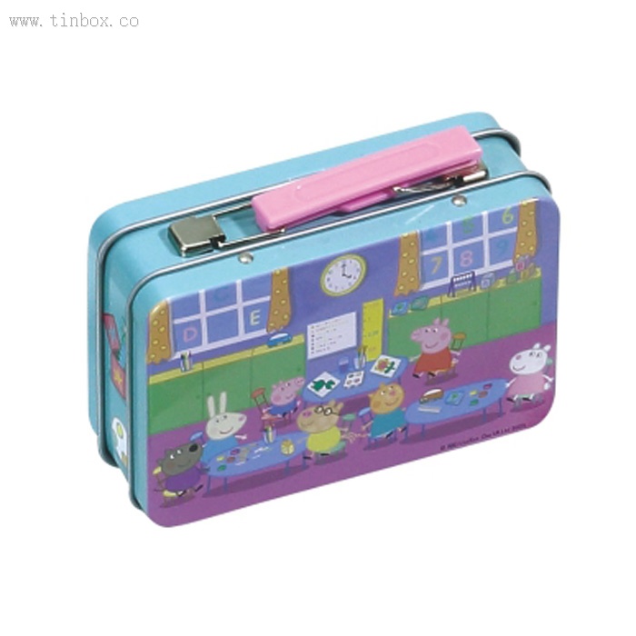 cosmetic tin box with handle cosmetic tin box with handle