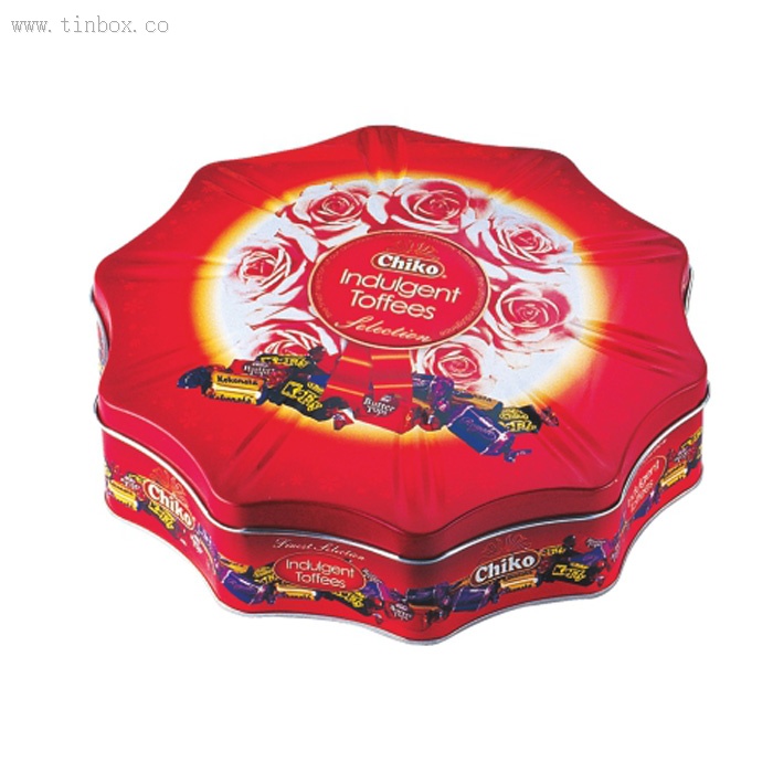 flower shaped candy tin box flower shaped candy tin box