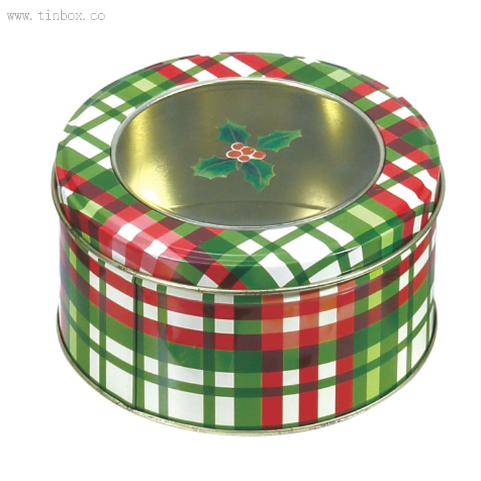 Round tin boxes with window lid Round tin boxes with window lid