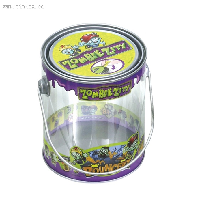 tin bucket with clear side tin bucket with clear side