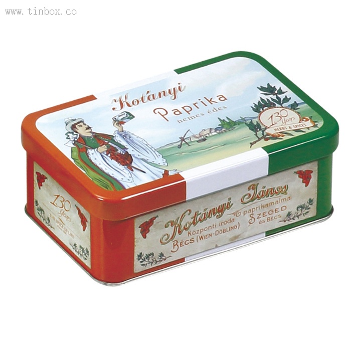rectangular Spice Tin Box with hinged Lid rectangular Spice Tin Box with hinged Lid