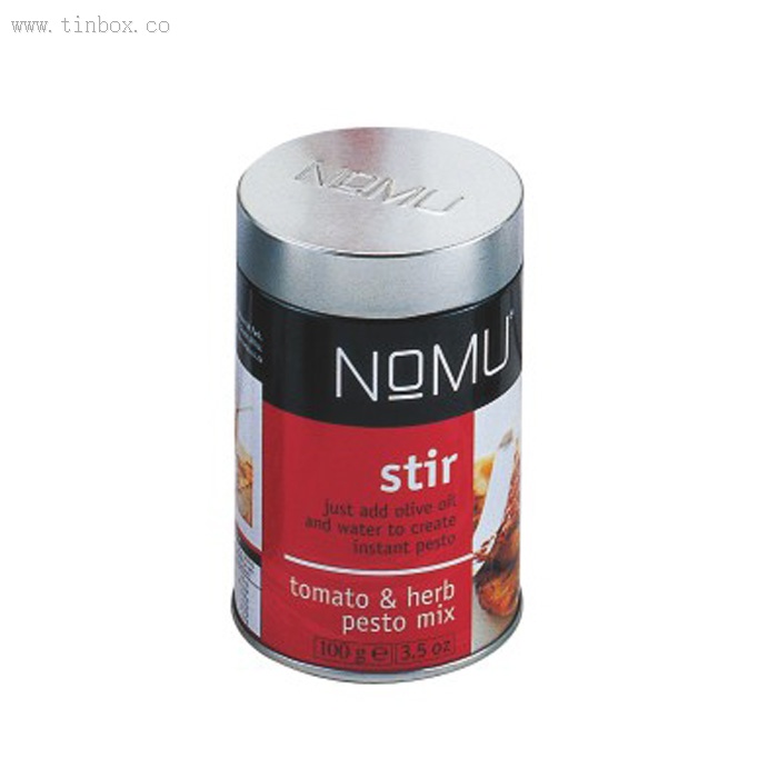round spice tin box with Ring Pull lid round spice tin box with Ring Pull lid