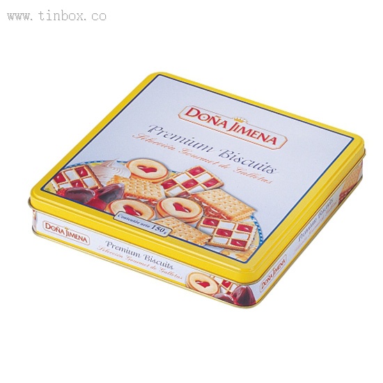 square Biscuit tin box square Biscuit tin box