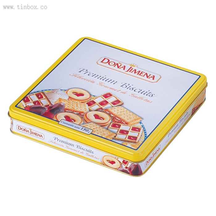 Square Biscuit Candy Tin Box Square Biscuit Candy Tin Box