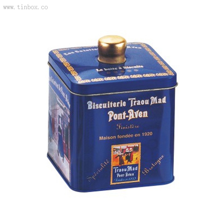 Square Airtighted Metal Tea Coffee Tin Box With Double Lid Square Airtighted Metal Tea Coffee Tin Box With Double Lid