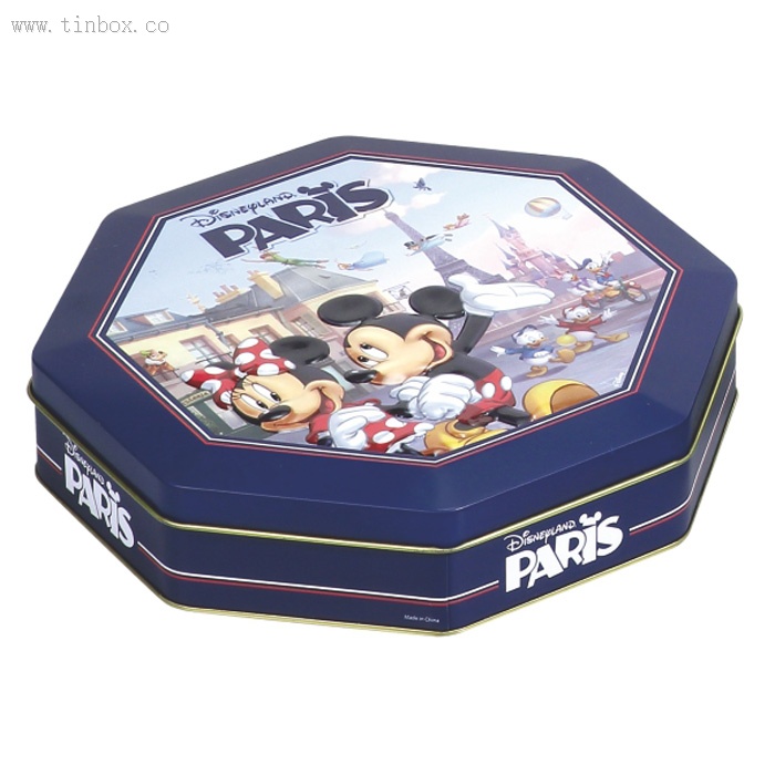 Disney Octangular Rectangular Cookie Tin Box Disney Octangular Rectangular Cookie Tin Box