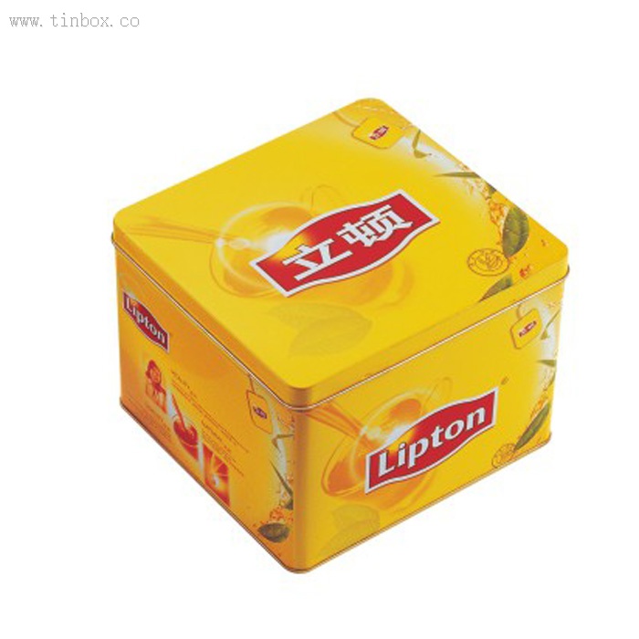 Metal Tall Tea Bag Coffee Packaging Square Metal Box With Hinged Lid Metal Tall Tea Bag Coffee Packaging Square Metal Box With Hinged Lid