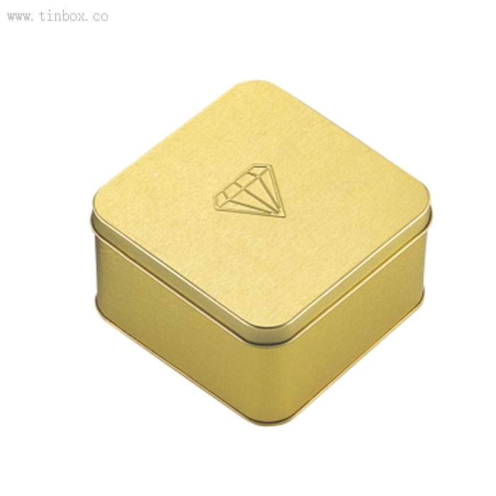 Logo Print Small Square Tin Containers For Holiday Collection Logo Print Small Square Tin Containers For Holiday Collection