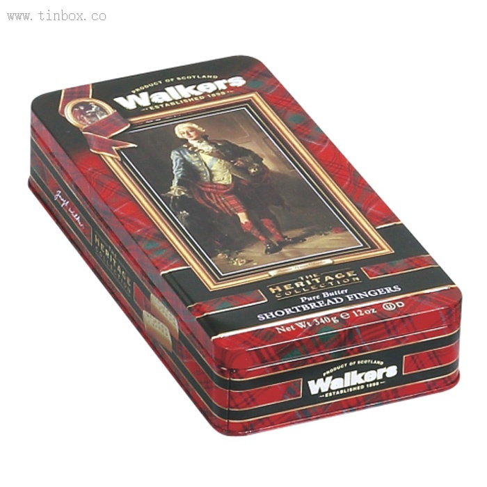 Rectangular Cookie Tin Box with necked-in body Rectangular Cookie Tin Box with necked-in body