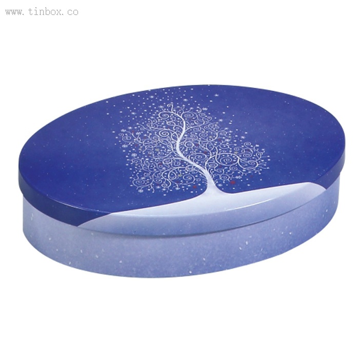 Metal Small Embossed Oval Tin Box For Chocolate And Tea Packaging Metal Small Embossed Oval Tin Box For Chocolate And Tea Packaging