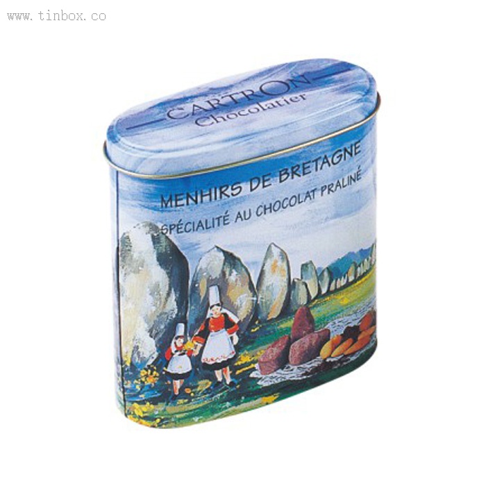 Gift Oval Tin Box Custom Logo Print For Candy Coffee Packaging Gift Oval Tin Box Custom Logo Print For Candy Coffee Packaging