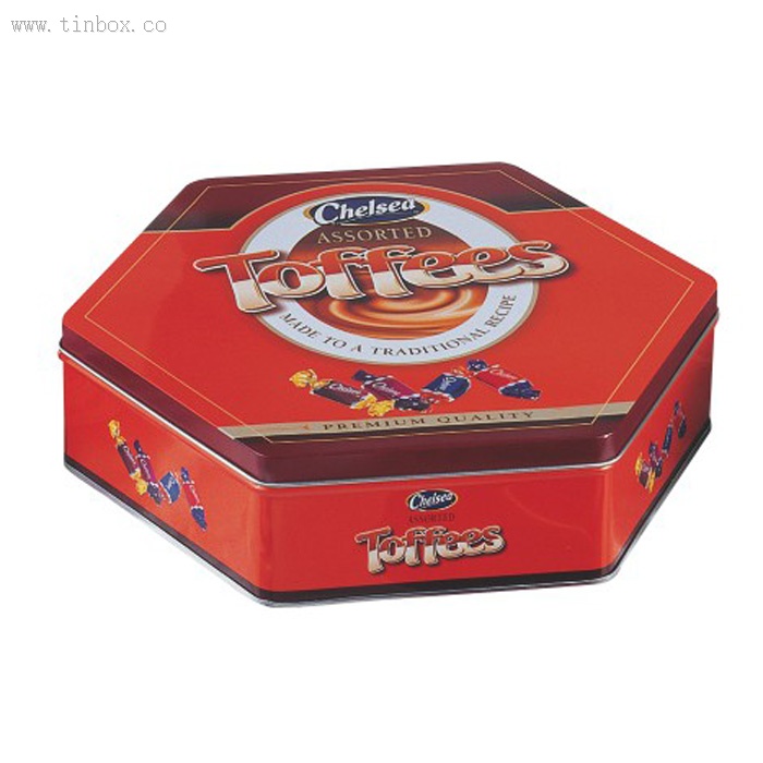 Hexagonal Cookie Tin Box Hexagonal Cookie Tin Box