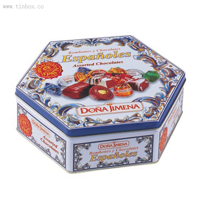 Hexagon Shaped Cookie Tin Box Hexagon Shaped Cookie Tin Box