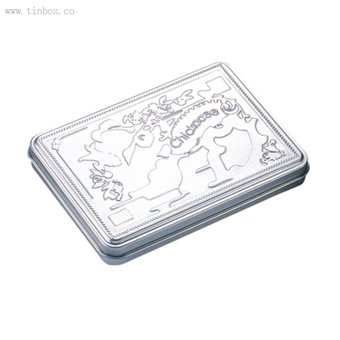 Hinged Rectangular Tin Box makeup tin holder tin box with embossed logo Hinged Rectangular Tin Box makeup tin holder tin box with embossed logo
