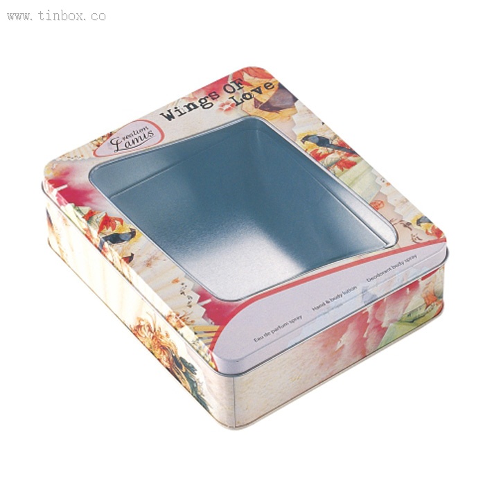 clear window Cosmetic Rectangular Tin Box clear window Cosmetic Rectangular Tin Box