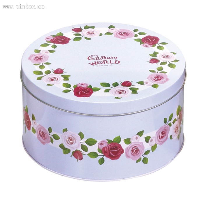 Premium Large Round Metal Tin Box With Double Sides Print For Gift Packaging Premium Large Round Metal Tin Box With Double Sides Print For Gift Packaging