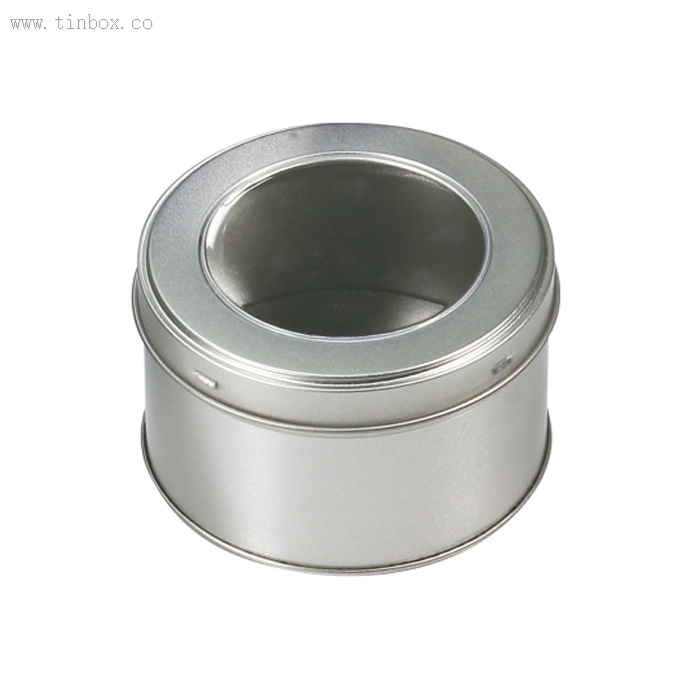 Medium Large Round Tin Box With PET Window For Cookie Cake And Biscuit Medium Large Round Tin Box With PET Window For Cookie Cake And Biscuit