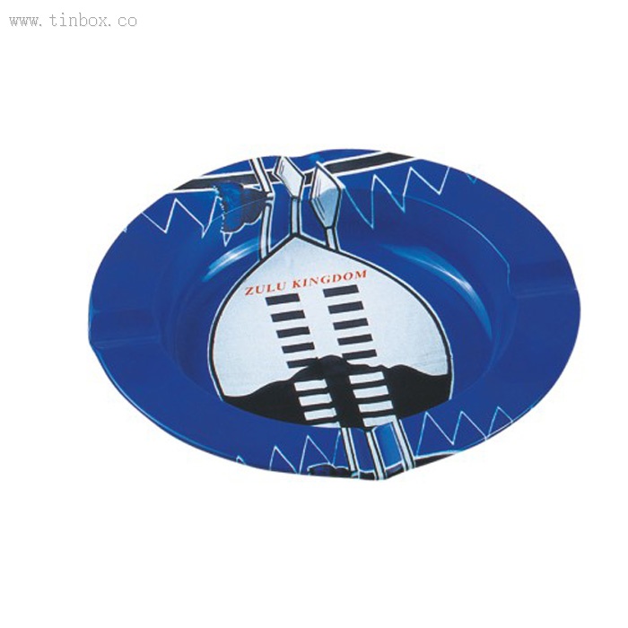 Printed Round Cigarette Tin Box With Ashtray Printed Round Cigarette Tin Box With Ashtray