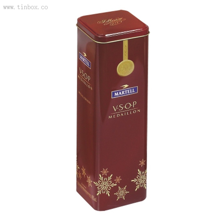 CMYK Printing Square Metal Tinplate Gift Tin Can For Wine Bottle Packaging CMYK Printing Square Metal Tinplate Gift Tin Can For Wine Bottle Packaging