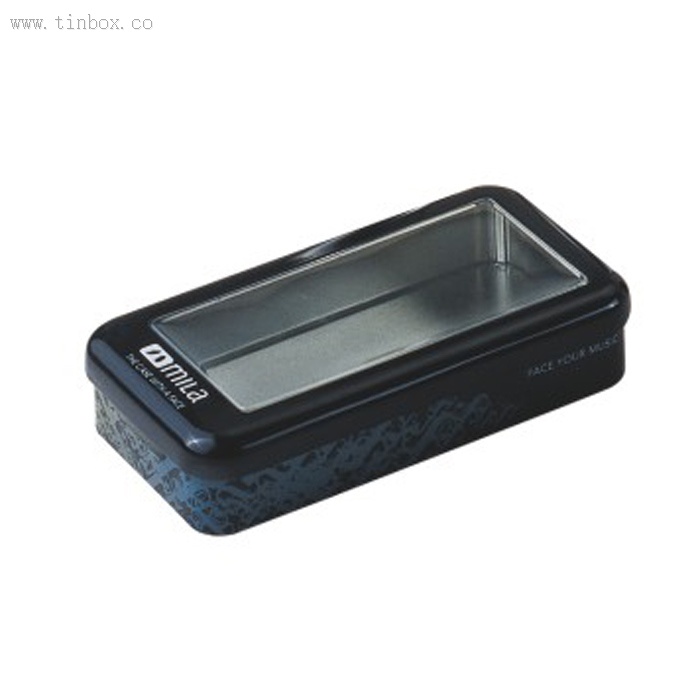 Long Rectangle Printed Eyeshadow Makeup Metal Tin Box With window Long Rectangle Printed Eyeshadow Makeup Metal Tin Box With window