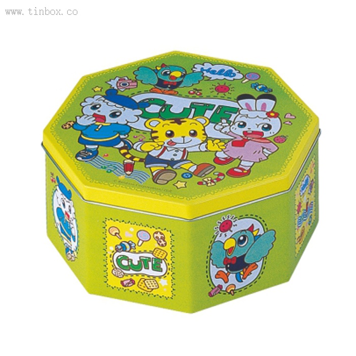 Promotional Octagonal Shaped Gift Tin Box With Food Grade Paint Varnish Promotional Octagonal Shaped Gift Tin Box With Food Grade Paint Varnish
