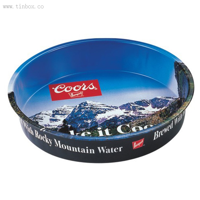 Round Big Metal wine serving tray Full Color Printed Tin Bar Gift Pallet Round Big Metal wine serving tray Full Color Printed Tin Bar Gift Pallet