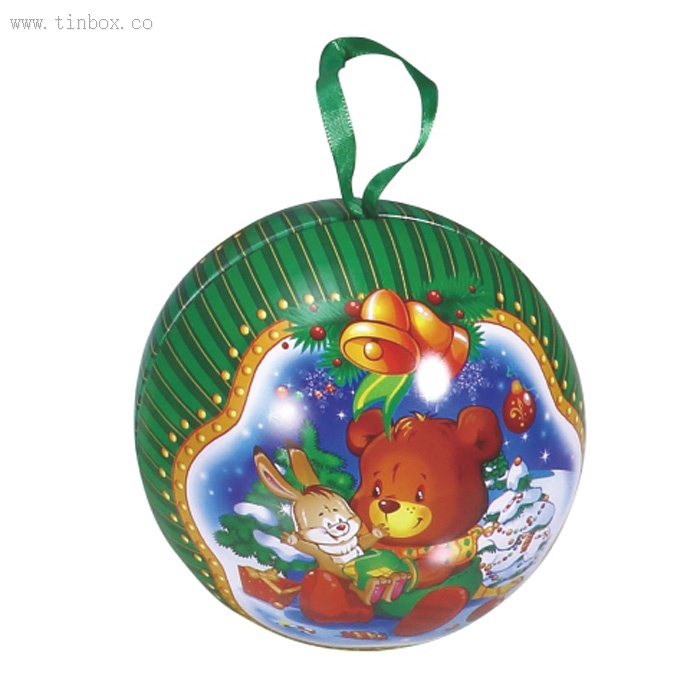 Christmas Holiday Round Metal Tin Containers Chocolate Packaging With Ribbon Christmas Holiday Round Metal Tin Containers Chocolate Packaging With Ribbon