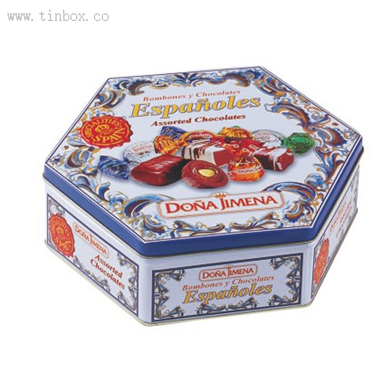 hexagonal Biscuit tin box hexagonal Biscuit tin box