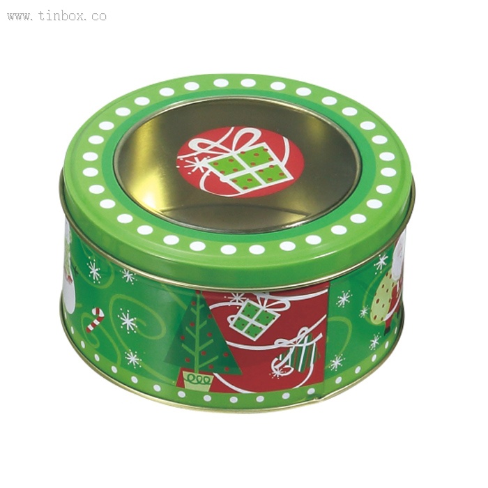 Green tin box with Glass Top Green tin box with Glass Top
