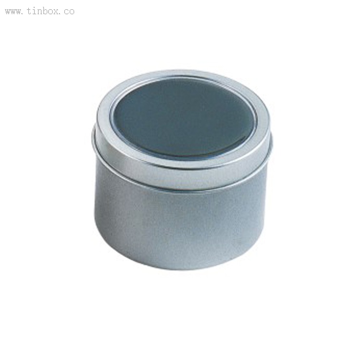 Stackable Window Shallow Round Steel Tin Box Stackable Window Shallow Round Steel Tin Box