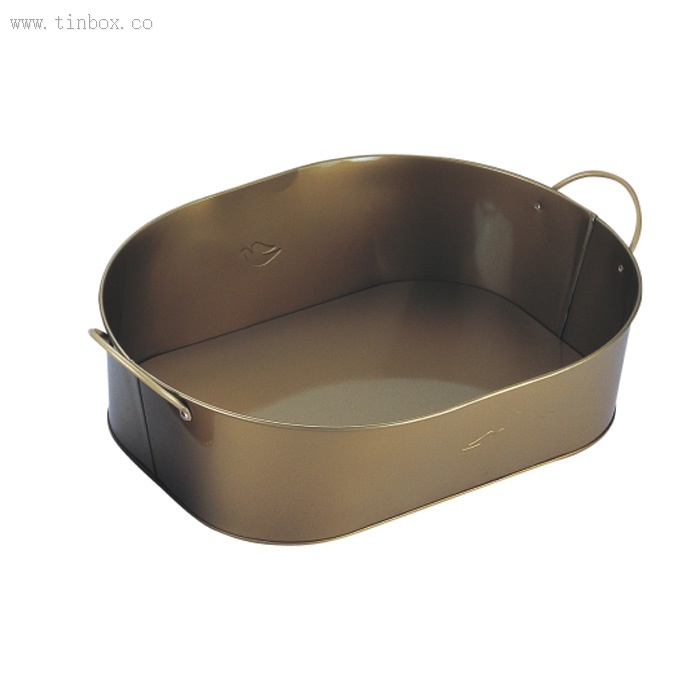 Sienna Top Lid & Wire Handle Tin oval Bucket Sienna Top Lid & Wire Handle Tin oval Bucket