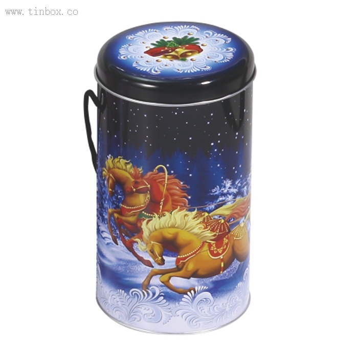 round popcorn tin box with handle round popcorn tin box with handle
