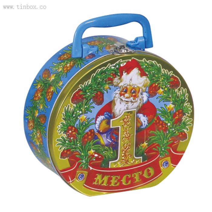 D shaped popcorn handle tin box D shaped popcorn handle tin box
