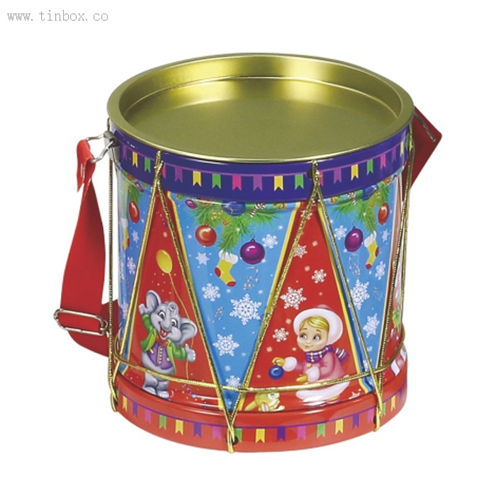 drum shaped popcorn tin box drum shaped popcorn tin box