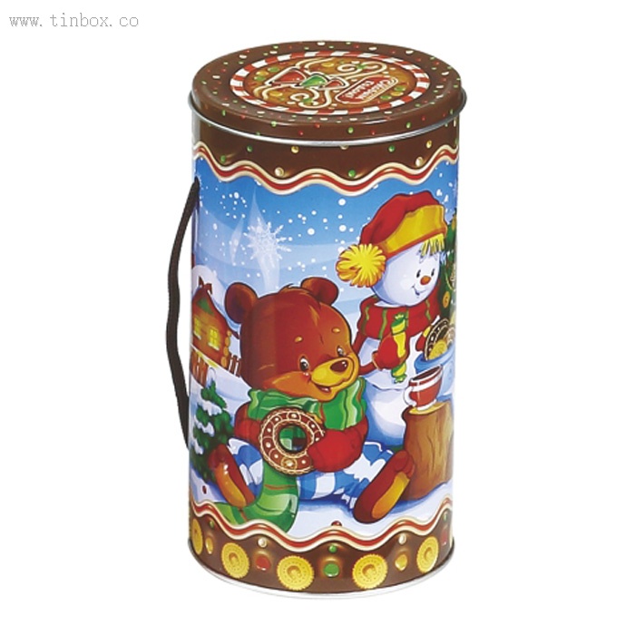round popcorn tin box with string handle round popcorn tin box with string handle