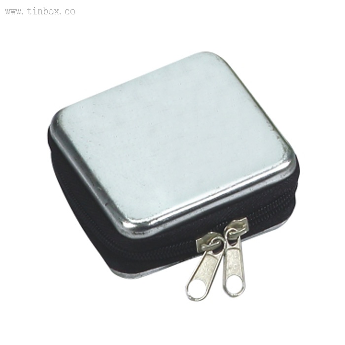 small square mint tin box with zip small square mint tin box with zip