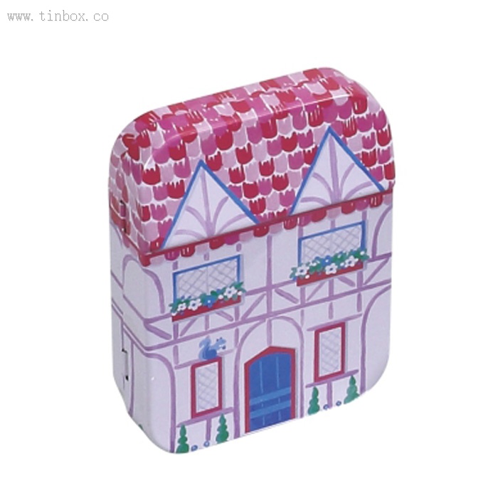 small house shaped mint tin box with hinge small house shaped mint tin box with hinge