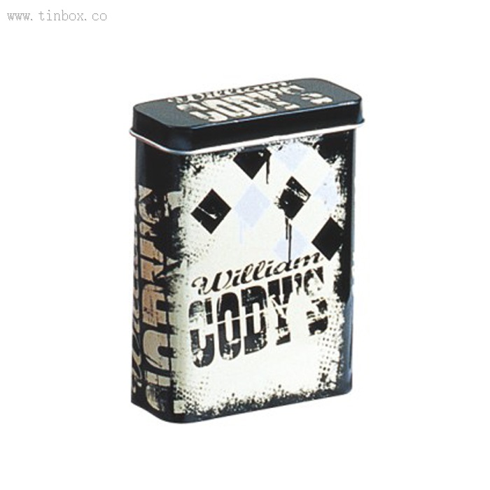 Rectangular Cigarette Tin Box with hinged lid Rectangular Cigarette Tin Box with hinged lid