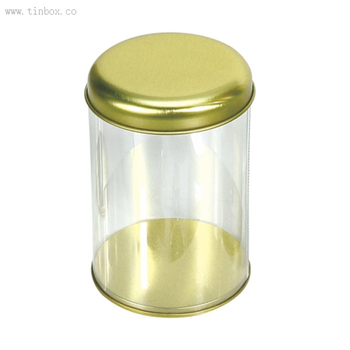 round cigarette tin box with PVC side round cigarette tin box with PVC side