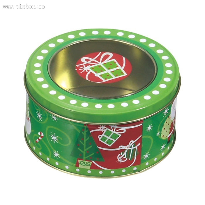 round cigarette tin box with clear window round cigarette tin box with clear window