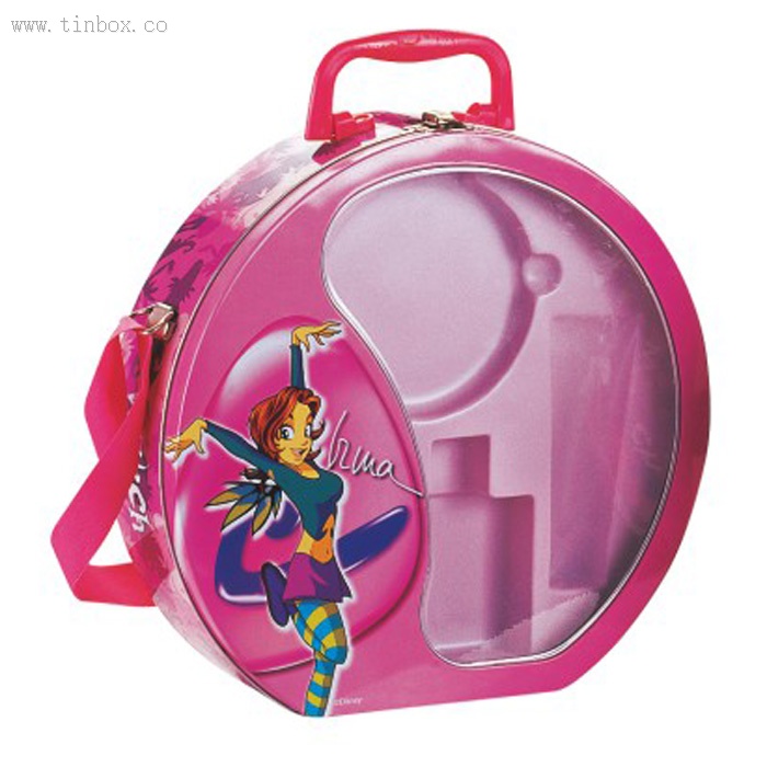 round tin lunch box with window round tin lunch box with window