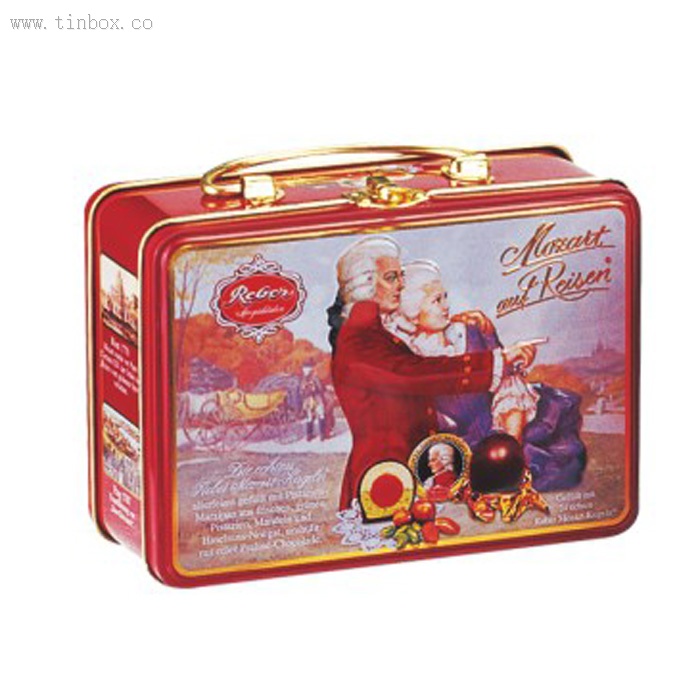 vintage tin lunch box with metal handle vintage tin lunch box with metal handle