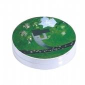 seamless round biscuit tin box with neck-in body
