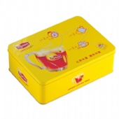 rectangular hinged coffee tin box